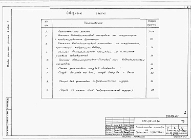 Состав фльбома. Типовой проект 820-09-10.86Альбом 1 Пояснительная записка, генпланы. Приложение – нестандартизированное оборудование.     