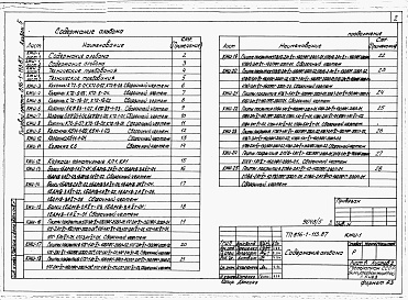 Состав фльбома. Типовой проект 816-1-113.87Альбом 5 Строительные конструкции и изделия 