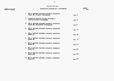 Состав фльбома. Типовой проект 409-14-59.87Альбом 7 Ведомости потребности в материалах. Производственная часть. Часть 1 