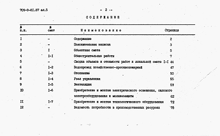 Состав фльбома. Типовой проект 709-9-81.87Альбом 5 Сметная документация     