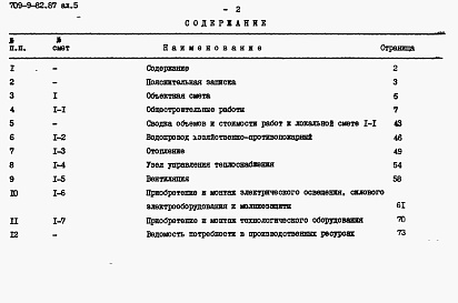 Состав фльбома. Типовой проект 709-9-82.87Альбом 5 Сметная документация     