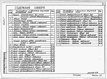 Состав фльбома. Типовой проект 708-46.89Альбом 7 Часть 1. Документация для заказа комплекса средств автоматизации.     