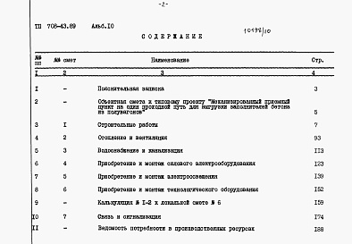 Состав фльбома. Типовой проект 708-43.89Альбом 10 Сметы.                