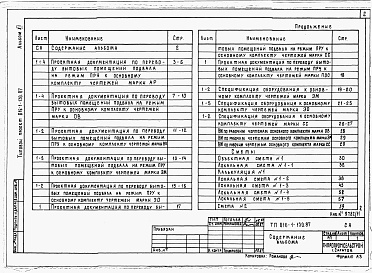 Состав фльбома. Типовой проект 816-1-130.87Альбом 11 Проектная документация по переводу бытовых помещений  подвала  на режим   ПРУ