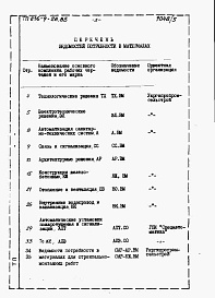 Состав фльбома. Типовой проект 816-9-28.85Альбом 5 Ведомости потребности в материалах