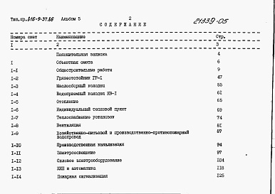 Состав фльбома. Типовой проект 816-9-37.86Альбом 5 Сметы