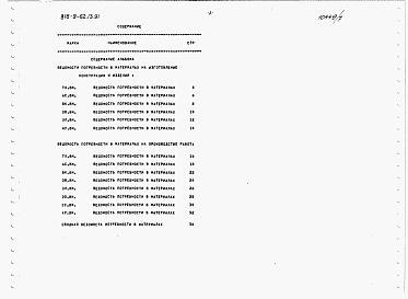 Состав фльбома. Типовой проект 816-9-62.13.91Альбом 7 Ведомости потребности в материалах