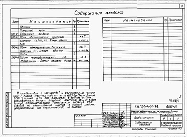 Состав фльбома. Типовой проект 253-4-50.86Альбом 4 Эскизы общих щитов автоматизации и электрооборудования