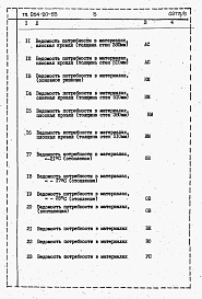 Состав фльбома. Типовой проект 264-20-53Альбом 5 Ведомость потребности в материалах