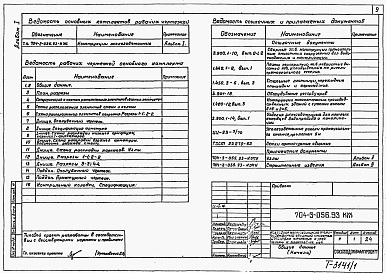 Состав фльбома. Типовой проект 704-3-056.93Альбом 1 Пояснительная записка. Железобетонные конструкции     