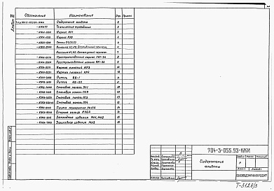 Состав фльбома. Типовой проект 704-3-056.93Альбом 3 Примененный из ТП 704-3-055.93 Строительные изделия 