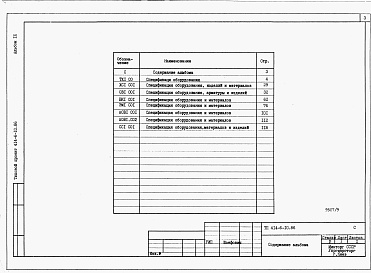 Состав фльбома. Типовой проект 414-6-10.86Альбом 9 Производственная часть. Спецификации оборудования