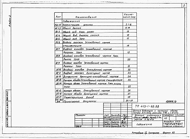 Состав фльбома. Типовой проект 413-1-68.88Альбом 2 Донный водоспуск с камерой облова. Напор 2,5 м. Расход 1,16 м3/с. Пояснительная записка. Строительные чертежи. Ведомости объемов работ. Ведомости потребности в материалах. Спецификации оборудования     