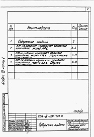 Состав фльбома. Типовой проект А-IV-1200-508.91Альбом 8 Ведомости потребности в материалах. Часть 1 