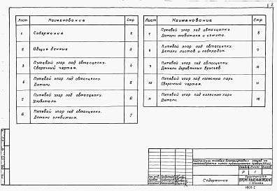 Состав фльбома. Шифр 4809 КонструкцииАльбом 1 Рабочие чертежи    