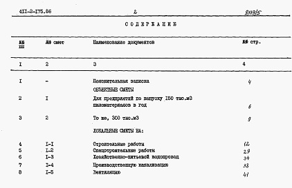 Состав фльбома. Типовой проект 411-2-175.86Альбом 5 Сметы.     