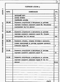 Состав фльбома. Типовой проект 411-2-0174.86Альбом 2 Ведомости потребности в материалах.     