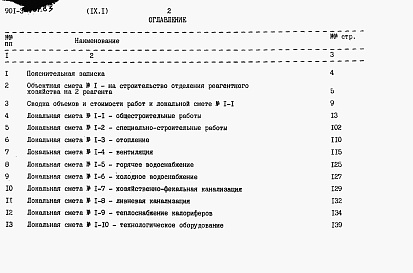 Состав фльбома. Типовой проект 901-3-181.83Альбом 9 Часть 1 Сметы 