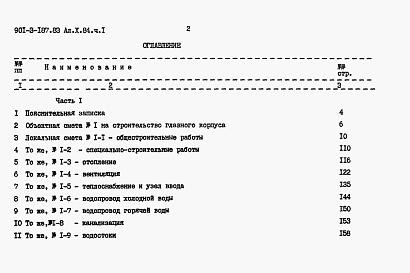 Состав фльбома. Типовой проект 901-3-187.83Альбом 10 Сметы. Часть 1, 2.     