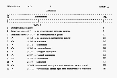 Состав фльбома. Типовой проект 901-3-255.89Альбом 9 Сметы.	Часть 1, часть 2