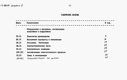 Состав фльбома. Типовой проект 901-3-206.85Альбом 6 Спецификации оборудования      