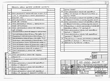 Состав фльбома. Типовой проект 145-000-340.85Альбом 1 Архитектурно-строительные, санитарно-технические и электротехнические чертежи выше отм.0.000 