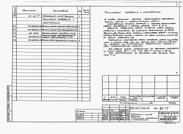 Состав фльбома. Типовой проект 145-000-340.85Альбом 3 Применен из тп 185-000-336.85 Изделия заводского изготовления