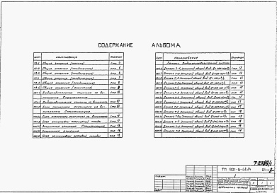 Состав фльбома. Типовой проект 901-6-68.84Альбом 1 Общие указания. Эскизные чертежи и узлы общих нетиповых конструкций марки НВН