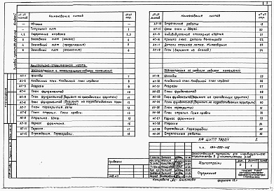 Состав фльбома. Типовой проект 194-000-116Альбом 1 Архитетктурно-строительные  и электротехнические чертежи 