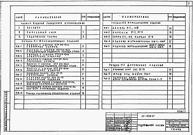 Состав фльбома. Типовой проект 24-0228.87Альбом 7 Часть 11 Разделы 11-1,11-2,11-3 Изделия заводского изготовления