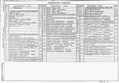 Состав фльбома. Типовой проект 902-1-168.2.90Альбом 3 Надземная часть и общие чертежи подземной части. Часть 1 - Надземная часть и перекрытие на отм. 0.000. Архитектурные решения. Конструкции железобетонные. Конструкции металлические. Часть 2 - Перекрытие в помещении решеток-дробилок КРД 40 м.Ч.3