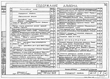 Состав фльбома. Типовой проект 902-1-37Альбом 2 Архитектурно-строительная часть (глубина заложения подводящего коллектора 4,0; 5,5 и 7,0 м). Надземная часть и общие чертежи. Узлы и детали   