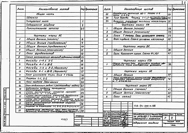 Состав фльбома. Типовой проект 144-24-292.13.88Альбом 1 Архитектурно-строительные, санитарно-технические и электрические чертежи