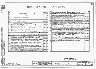 Состав фльбома. Типовой проект 902-1-37Альбом 5 Архитектурно-строительная часть (глубина заложения подводящего коллектора 7,0 м). Подземная часть   