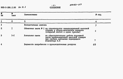 Состав фльбома. Типовой проект 902-1-166.1.90Альбом 11 Сметы. Подземная часть