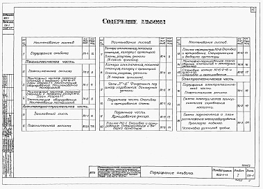 Состав фльбома. Типовой проект 902-1-43Альбом 1 Технологическая, строительная и электротехническая части