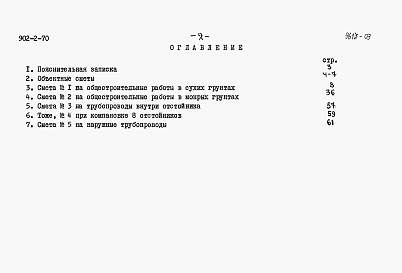 Состав фльбома. Типовой проект 902-2-70Альбом 2 Сметы