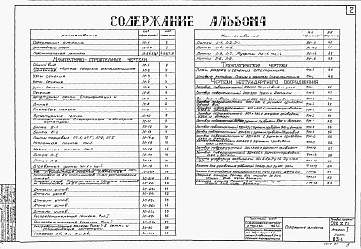 Состав фльбома. Типовой проект 902-2-71Альбом 1 Пояснительная записка и чертежи