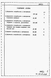 Состав фльбома. Типовой проект 184-24-181.84Альбом 5 Ведомости потребности в материалах