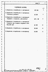 Состав фльбома. Типовой проект 184-24-183.84Альбом 5 Ведомости потребности в материалах