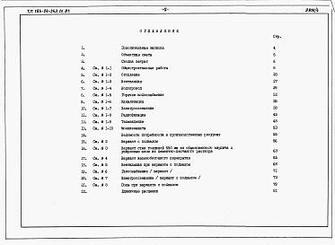 Состав фльбома. Типовой проект 184-24-243.13.87Альбом 5 Спецификации оборудования