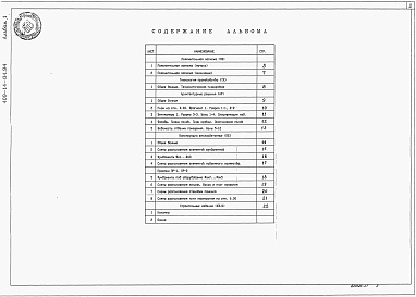 Состав фльбома. Типовой проект 409-14-84.94Альбом 1 Пояснительная записка. Технология производства. Архитектурные решения. Конструкции железобетонные. Строительные изделия