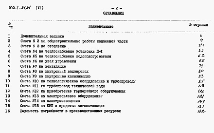 Состав фльбома. Типовой проект 902-1-84.84Альбом 11 Сметы. Общая часть   