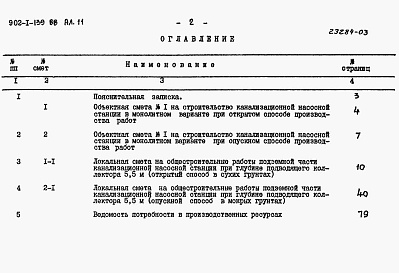 Состав фльбома. Типовой проект 902-1-139.88Альбом 11Сметы. Подземная часть