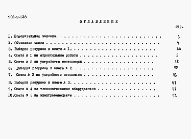 Состав фльбома. Типовой проект 902-2-128Альбом 2 Сметы