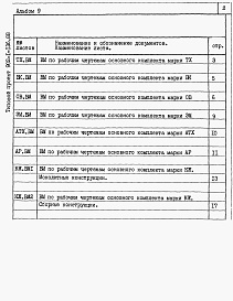 Состав фльбома. Типовой проект 902-1-136.88Альбом 9 Ведомости потребности в материалах.         	          