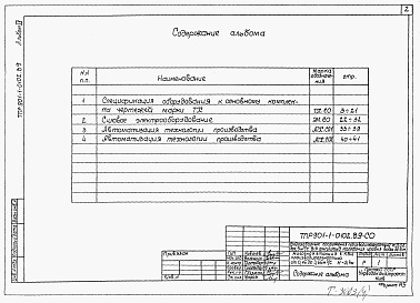 Состав фльбома. Типовой проект 901-1-0102.89Альбом 4 Надземная часть. Изделия (из ТП 902-1-99.85)