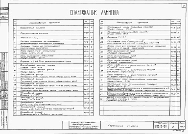 Состав фльбома. Типовой проект 902-2-211Альбом 3 Архитектурно-строительные чертежи четырехсекционного аэротенка-смесителя