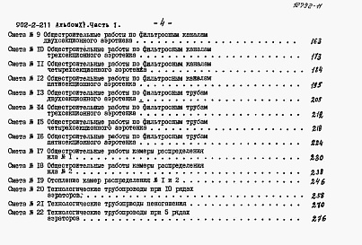 Состав фльбома. Типовой проект 902-2-211Альбом 11 Сметы. Часть 1, часть 2