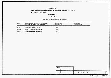 Состав фльбома. Типовой проект 902-2-441.87Альбом 6 Спецификации оборудования     